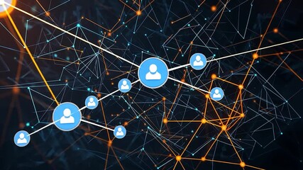 Network is growing, connecting people on a social media platform. Lines are appearing, representing new connections between users - Powered by Adobe