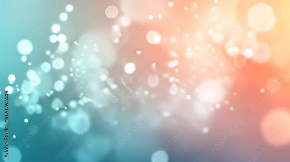 Poster light particles move and rotate gracefully against a colorful background, creating a mesmerizing bok