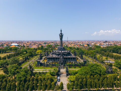 aerial view of Bajra Sandhi Monument, Denpasar, bali, Indonesia