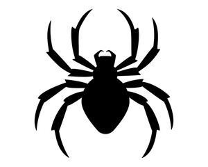 Spider black silhouette - vector editable image for logo, pictogram or stencil. Spider, for icon or sign or cutting.