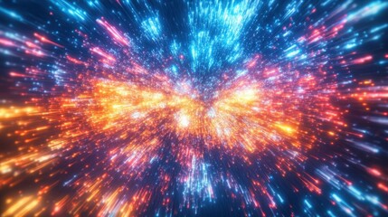 Colorful explosion of light and energy