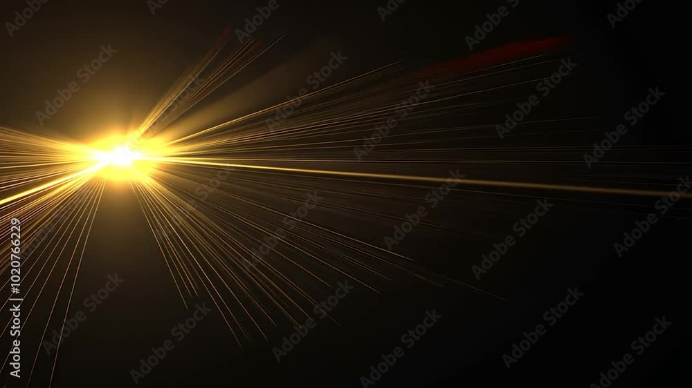 Poster golden light beams transition smoothly from the left to the right side of the screen against a strik