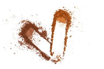 Two strokes of eye shadow on a white surface