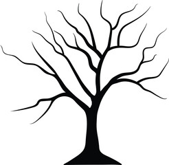 Fototapeta premium Leafless Tree Silhouette Vector Design, Dead Tree