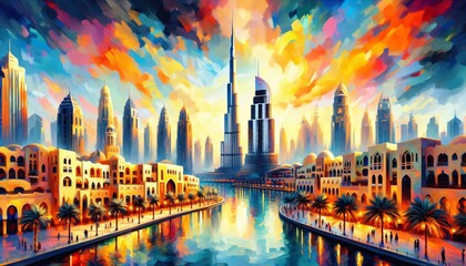 Obraz premium acrylic painting in the style of Fauvism. oil painting, artwork on canvas.