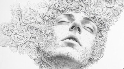 Fototapeta premium Exploring the Depths of Consciousness: A Surreal Representation of Inner Peace and Imagination