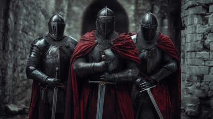 Naklejka premium statue of knight Generative AI 