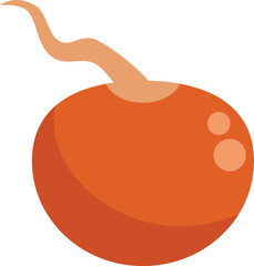 Simple vector illustration of a radish with a small sprout growing upwards, isolated on a white background