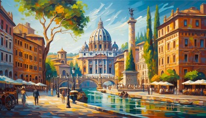 Naklejka premium acrylic painting in the style of Fauvism. oil painting, artwork on canvas.