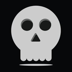 cute flat halloween skull