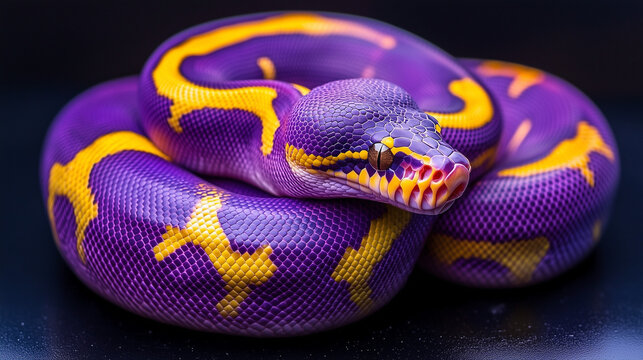 purple and yellow snake Generative AI