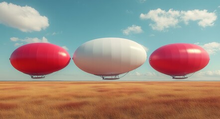 Obraz premium Inflatable Balloons, Airship Adventure, Hot Air Balloon Ride, Outdoor Activities, Recreational Flight, Travel and Leisure