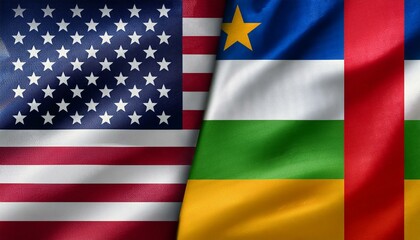 アメリカの国旗と中央アフリカの国旗(America flag & Central African Republic flag.)
