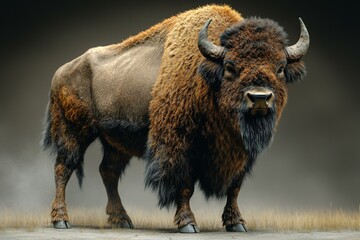 Buffalo Standing in Grasslands
