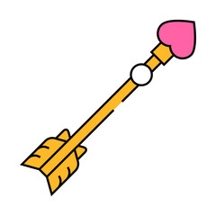 cupid arrow love line icon vector. cupid arrow love sign. isolated symbol illustration