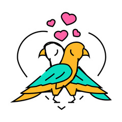 lovebirds line icon vector. lovebirds sign. isolated symbol illustration