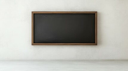 empty chalkboard on white wall