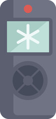 Digital thermometer displaying snowflake icon, indicating cold temperature, concept of winter season or freezing weather conditions