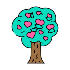 love tree line icon vector. love tree sign. isolated symbol illustration