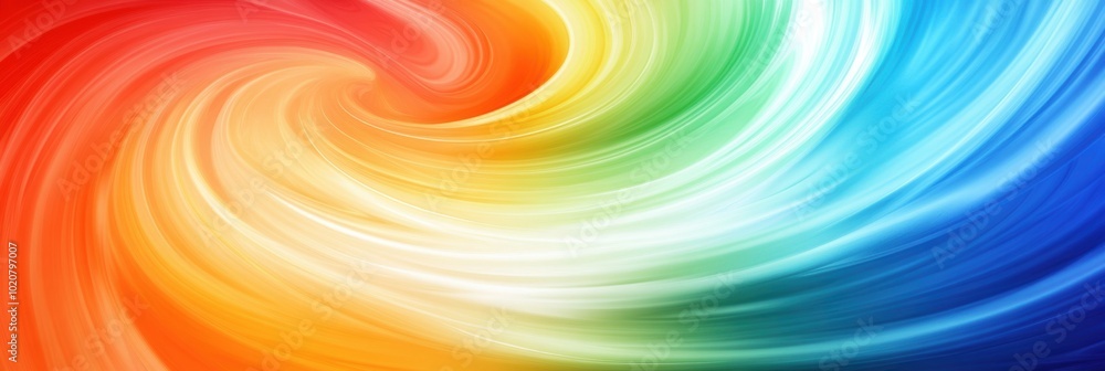 Aufkleber vibrant rainbow swirl, an abstract composition of smoothly blending colors creating a dynamic and li
