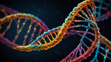 dna helix on black background