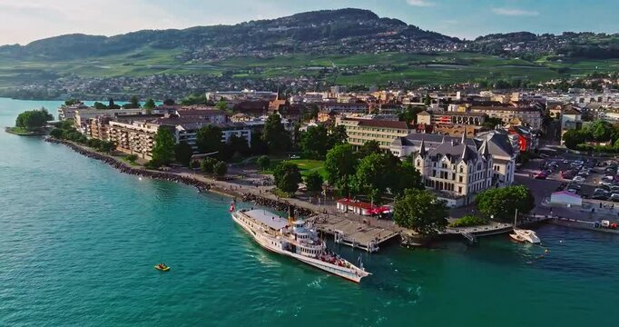 Vevey is a city in western Switzerland, in the French-speaking canton of Vaud. One of the main centers of the Swiss Riviera. Vevey is located on the shores of Lake Geneva