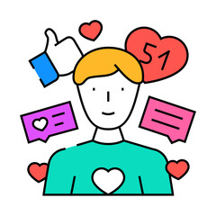 influencer marketing line icon vector. influencer marketing sign. isolated symbol illustration