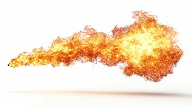 A Stream of Fire Erupting From a Nozzle, Forming a Fiery Ball