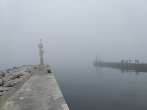 pier in the fog