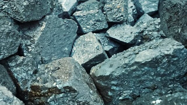 pile of mined nickel,  zoom in. 4K

