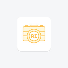 AI Photography duotone line icon , vector, pixel perfect, illustrator file