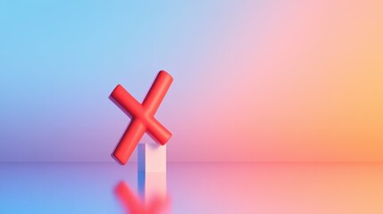 Obraz premium red x mark on abstract background