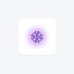 AI in Cryptocurrency color circle icon , vector, pixel perfect, illustrator file
