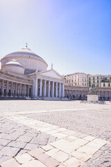 Obraz premium view of famous Piazza del Plebiscito, Naples Italy
