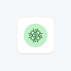 AI in Cryptocurrency pentaglow  , vector, pixel perfect, illustrator file