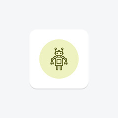 Security Robot pentaglow  , vector, pixel perfect, illustrator file