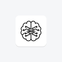 AI Brain line icon , vector, pixel perfect, illustrator file