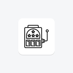 Slot Machine line icon , vector, pixel perfect, illustrator file