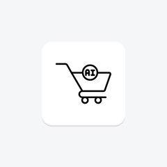 AI in Ecommerce line icon , vector, pixel perfect, illustrator file