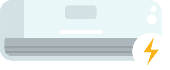 Obraz premium Modern air conditioner is cooling the room with a lightning sign