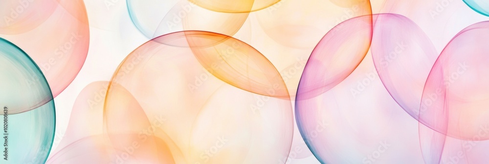 Aufkleber soft pastel circles overlapping in an abstract design, creating a harmonious blend of colors and sha