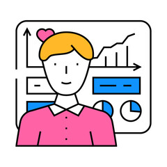 social media consulting line icon vector. social media consulting sign. isolated symbol illustration