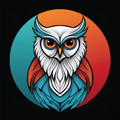 Fototapeta premium Popular colors: white, blue, red, green, grey, pink, orange, black & white, generally colorful, or a selection of three colors, like as owl
