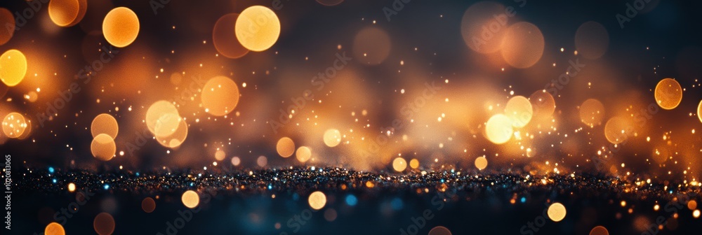 Poster warm glowing bokeh background, abstract blurred lights creating a serene and inviting atmosphere, pe