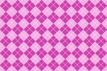 Checkered diamond striped pink fabric seamless pattern
