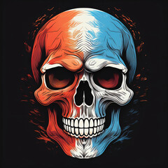 Popular colors: white, blue, red, green, grey, pink, orange, black & white, generally colorful, or a selection of three colors, like as skull, Black background
