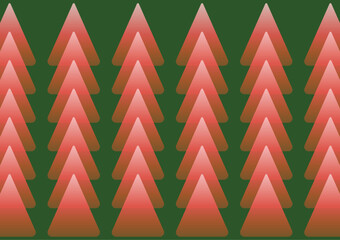 Christmas theme background pattern in green and red color. Pattern of triangle as tree in gradient red color. Use for background , wallpaper, card, cover or decoration
