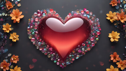 Heart shape for Love concept, Valentine's Day concepts. love symbol, concept for Valentine's Day, wedding etc. Heart elements for love concept design. AI generated image