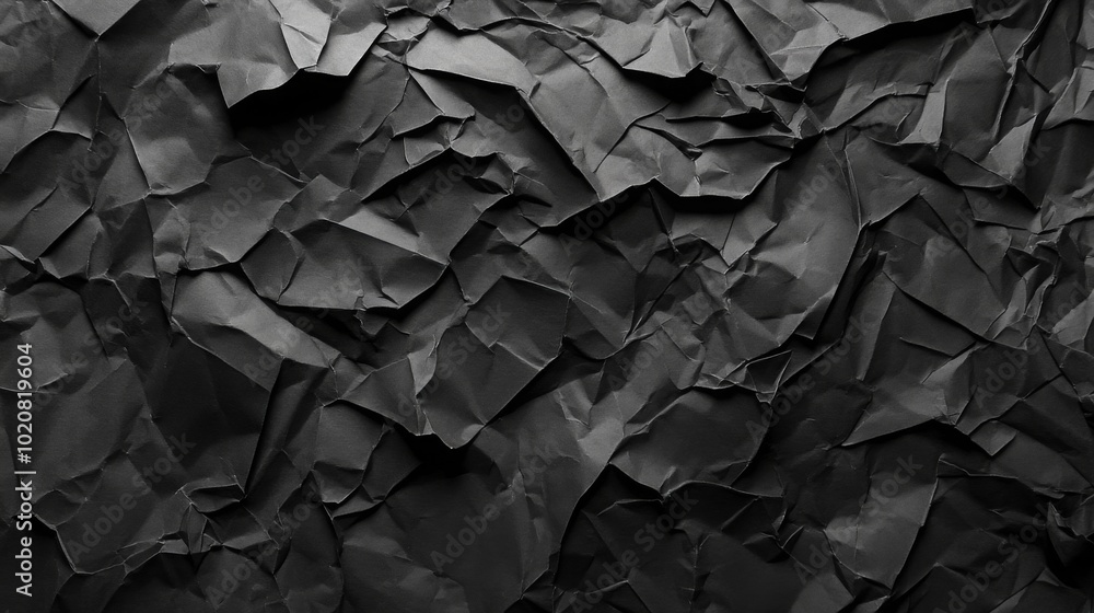 Aufkleber textured black paper with crumpled and layered surfaces, creating a dramatic contrast and depth.