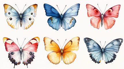 Butterfly collection,Butterfly Vector Silhouettes. Decorative Insect Collection.